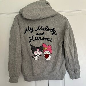 FOREVER 21 Hello Kitty My Melody & Kuromi Girls Zip Hoodie Sweatshirt Size 13/14